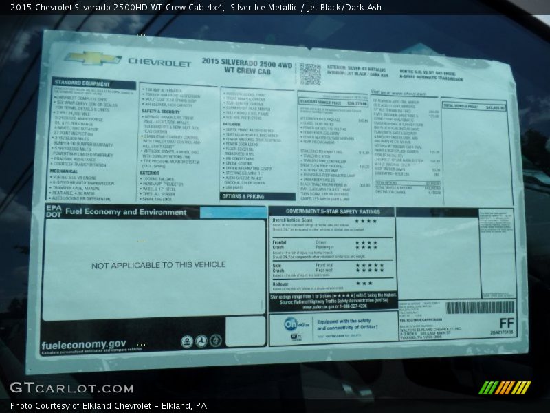 Silver Ice Metallic / Jet Black/Dark Ash 2015 Chevrolet Silverado 2500HD WT Crew Cab 4x4