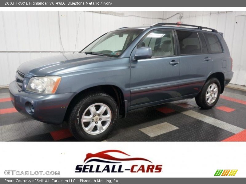 Bluestone Metallic / Ivory 2003 Toyota Highlander V6 4WD