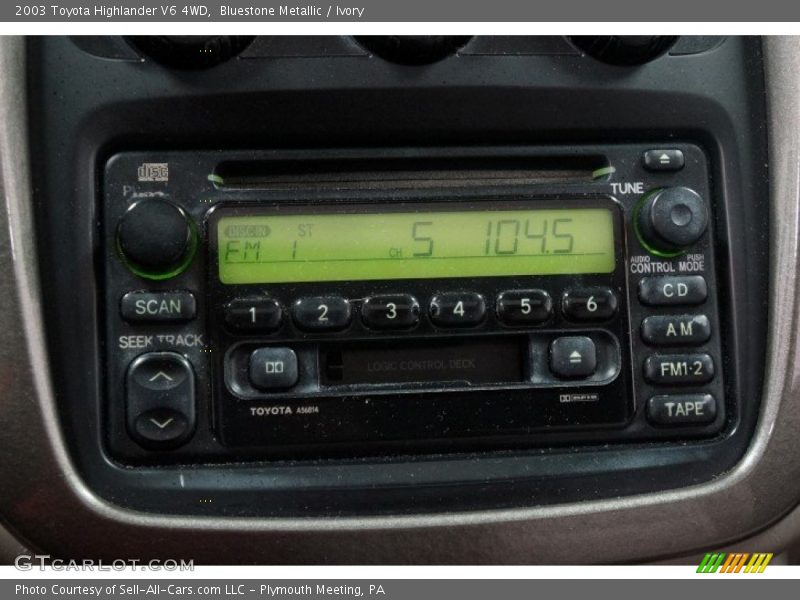Bluestone Metallic / Ivory 2003 Toyota Highlander V6 4WD