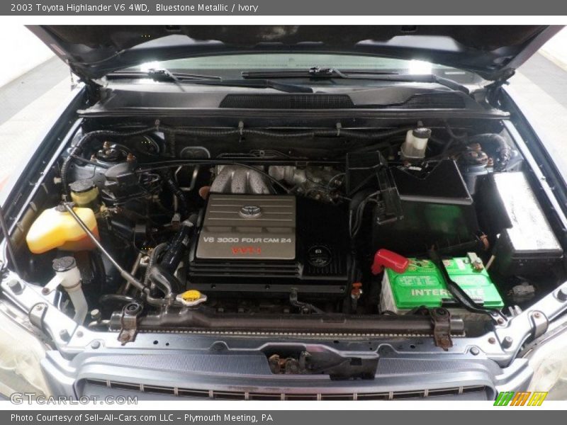 Bluestone Metallic / Ivory 2003 Toyota Highlander V6 4WD