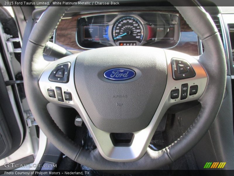 White Platinum Metallic / Charcoal Black 2015 Ford Taurus Limited