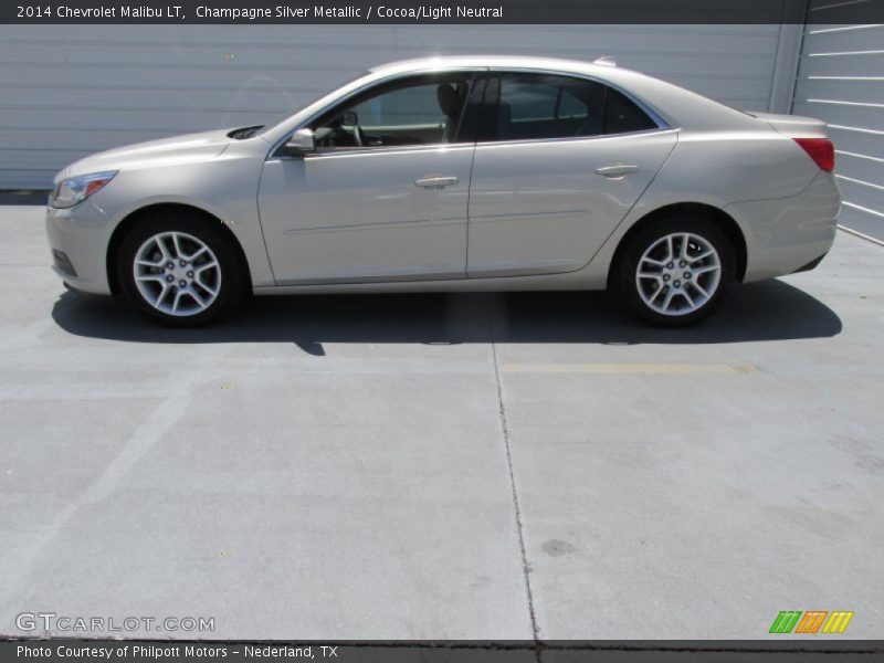 Champagne Silver Metallic / Cocoa/Light Neutral 2014 Chevrolet Malibu LT