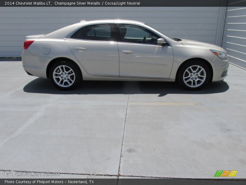 Champagne Silver Metallic / Cocoa/Light Neutral 2014 Chevrolet Malibu LT