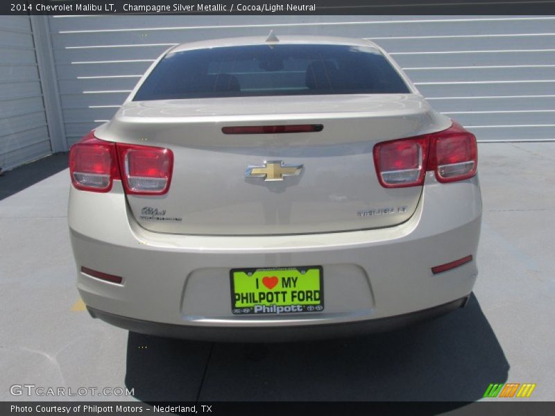 Champagne Silver Metallic / Cocoa/Light Neutral 2014 Chevrolet Malibu LT