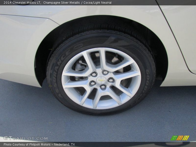 Champagne Silver Metallic / Cocoa/Light Neutral 2014 Chevrolet Malibu LT