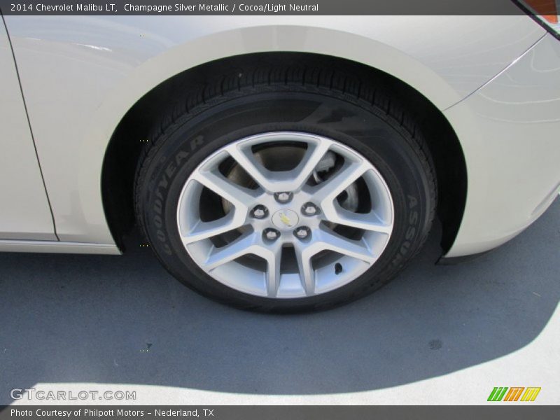 Champagne Silver Metallic / Cocoa/Light Neutral 2014 Chevrolet Malibu LT