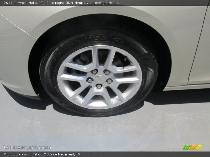 Champagne Silver Metallic / Cocoa/Light Neutral 2014 Chevrolet Malibu LT