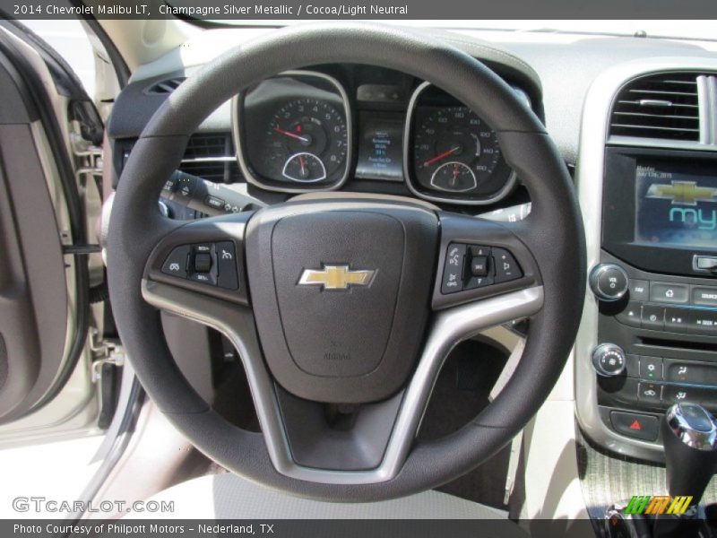Champagne Silver Metallic / Cocoa/Light Neutral 2014 Chevrolet Malibu LT