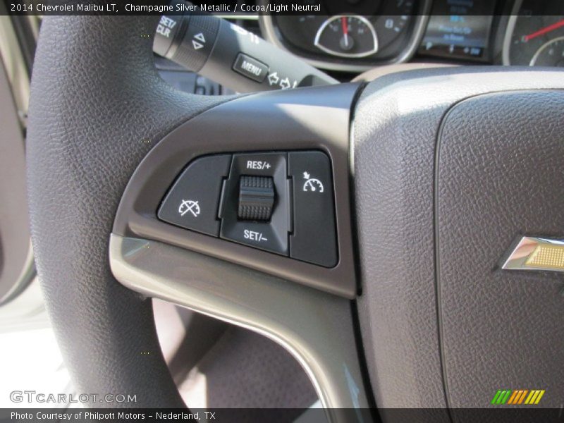 Champagne Silver Metallic / Cocoa/Light Neutral 2014 Chevrolet Malibu LT