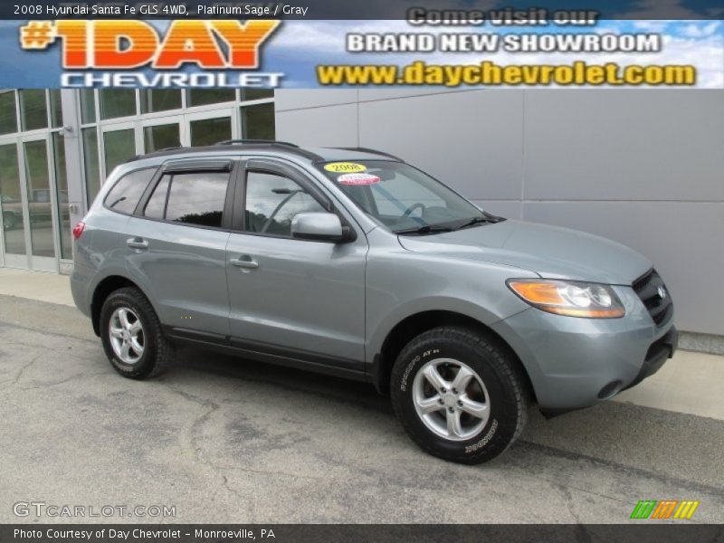 Platinum Sage / Gray 2008 Hyundai Santa Fe GLS 4WD