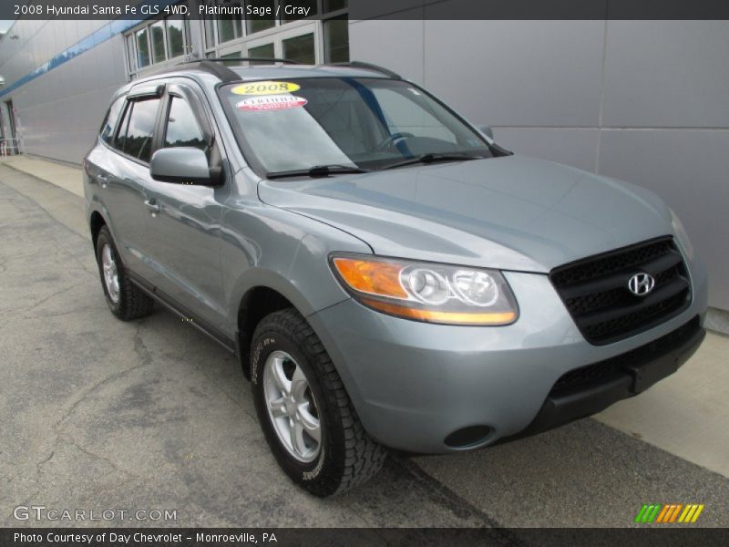 Platinum Sage / Gray 2008 Hyundai Santa Fe GLS 4WD