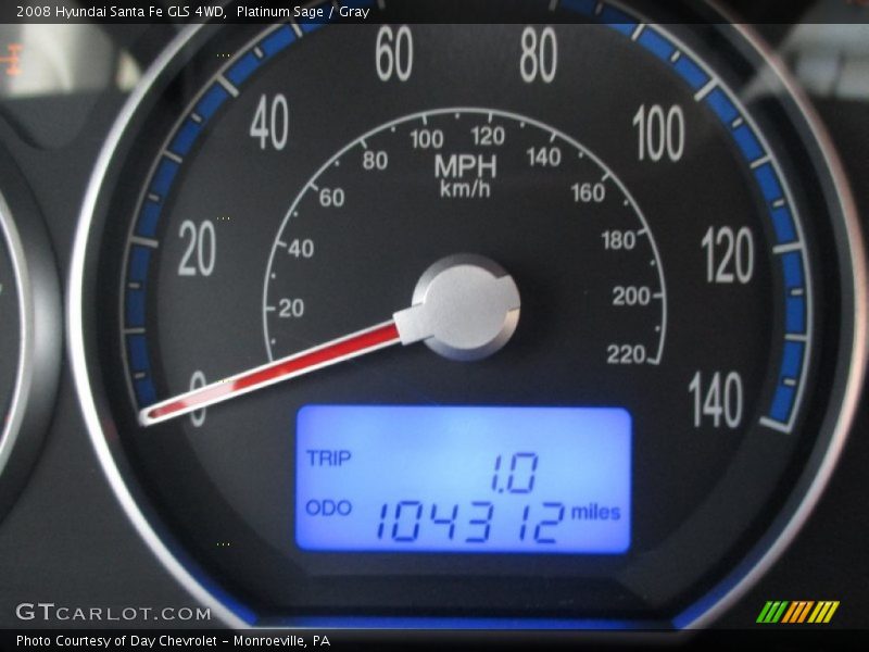 Platinum Sage / Gray 2008 Hyundai Santa Fe GLS 4WD