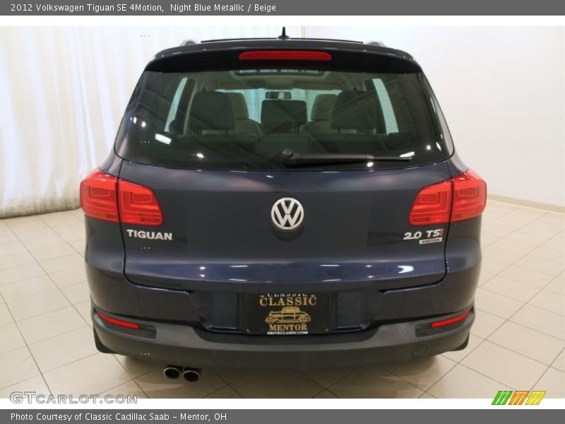 Night Blue Metallic / Beige 2012 Volkswagen Tiguan SE 4Motion