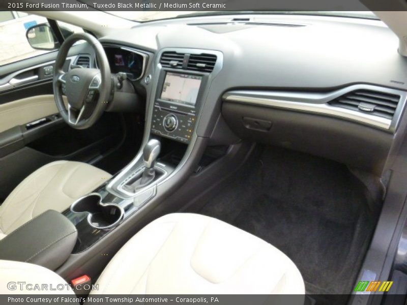 Tuxedo Black Metallic / Medium Soft Ceramic 2015 Ford Fusion Titanium