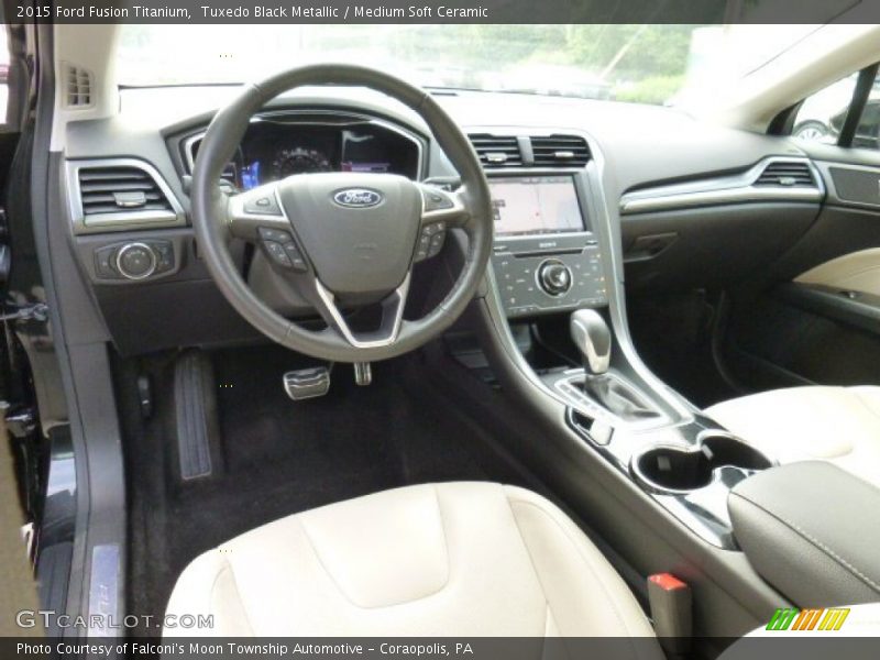 Tuxedo Black Metallic / Medium Soft Ceramic 2015 Ford Fusion Titanium