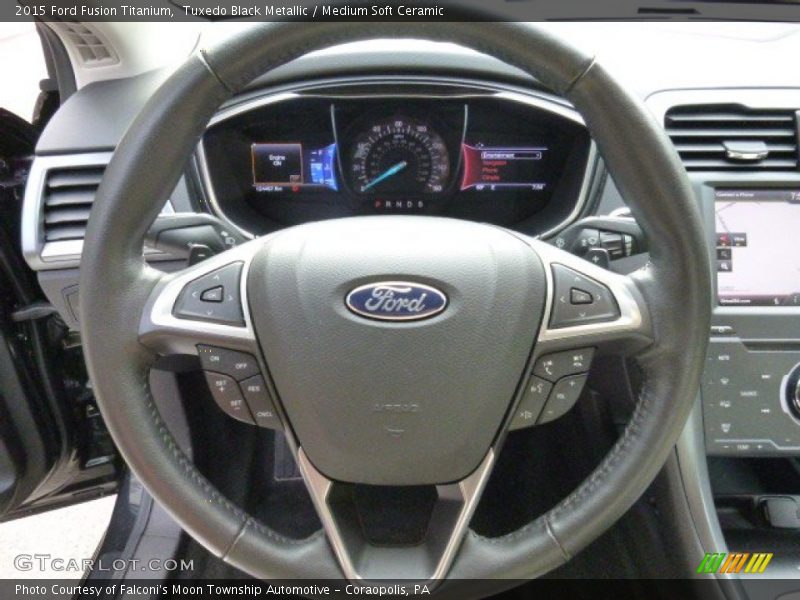 Tuxedo Black Metallic / Medium Soft Ceramic 2015 Ford Fusion Titanium