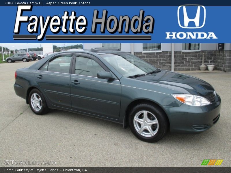 Aspen Green Pearl / Stone 2004 Toyota Camry LE