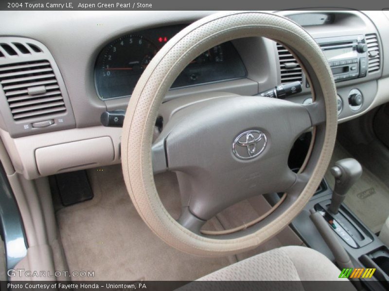 Aspen Green Pearl / Stone 2004 Toyota Camry LE
