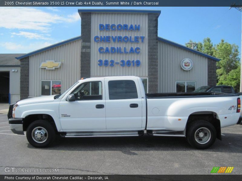 Summit White / Dark Charcoal 2005 Chevrolet Silverado 3500 LS Crew Cab 4x4 Dually