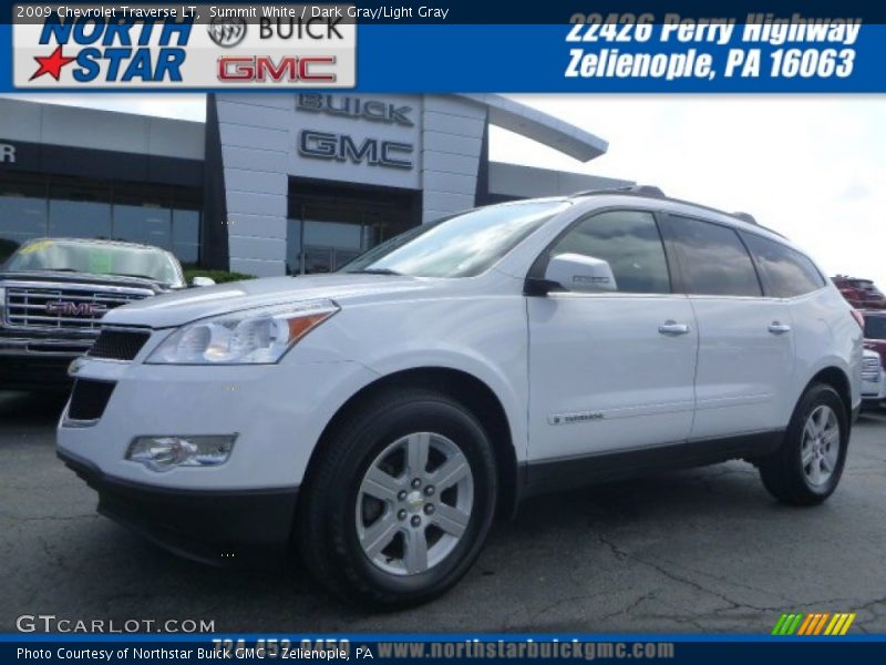 Summit White / Dark Gray/Light Gray 2009 Chevrolet Traverse LT