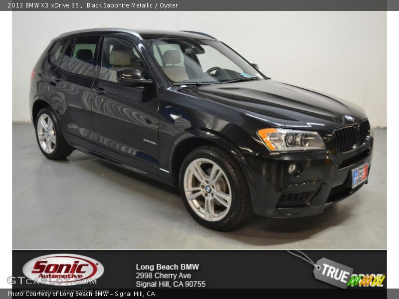 Black Sapphire Metallic / Oyster 2013 BMW X3 xDrive 35i