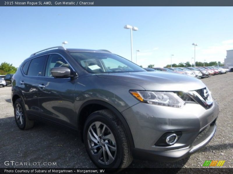 Gun Metallic / Charcoal 2015 Nissan Rogue SL AWD