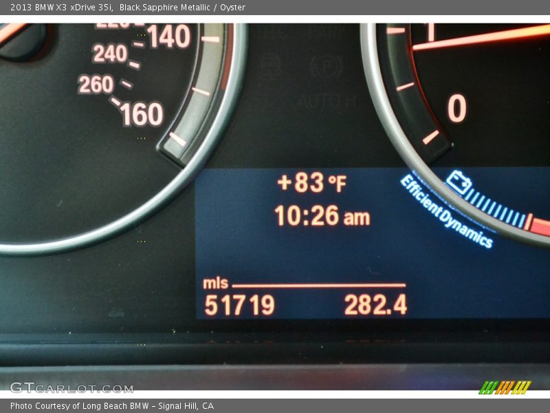 Black Sapphire Metallic / Oyster 2013 BMW X3 xDrive 35i