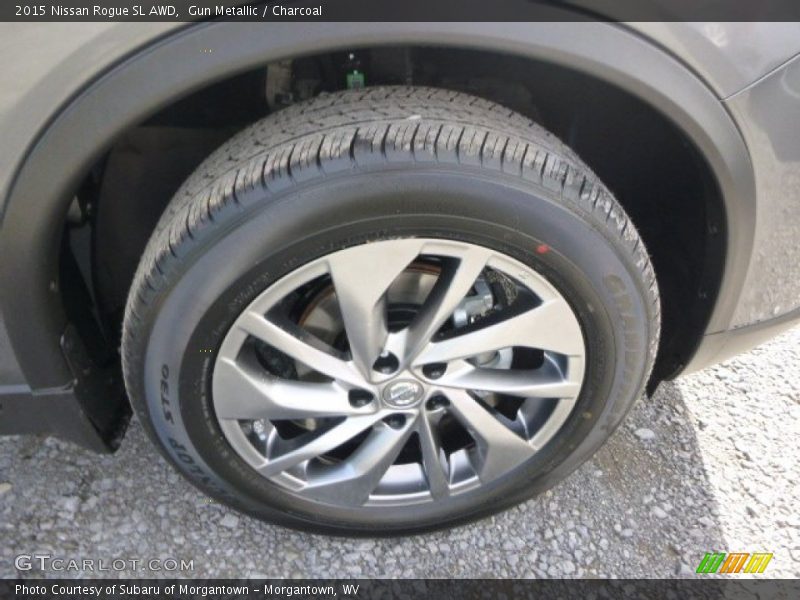 Gun Metallic / Charcoal 2015 Nissan Rogue SL AWD