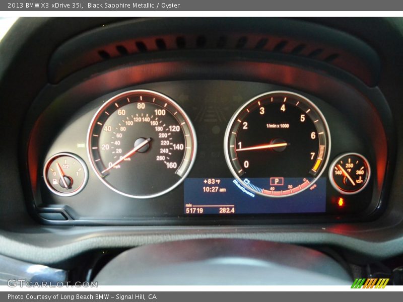 Black Sapphire Metallic / Oyster 2013 BMW X3 xDrive 35i