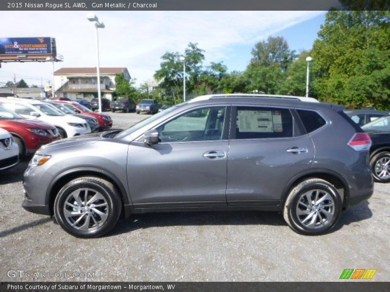 Gun Metallic / Charcoal 2015 Nissan Rogue SL AWD