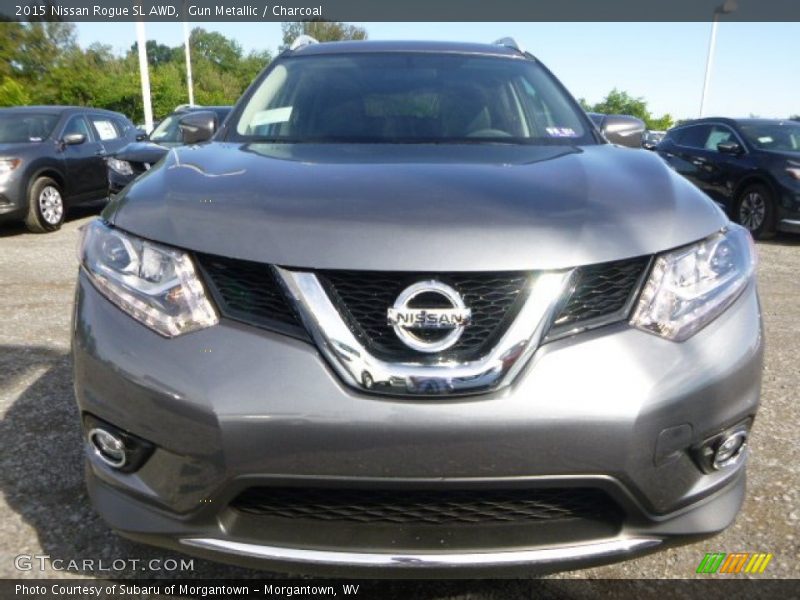Gun Metallic / Charcoal 2015 Nissan Rogue SL AWD