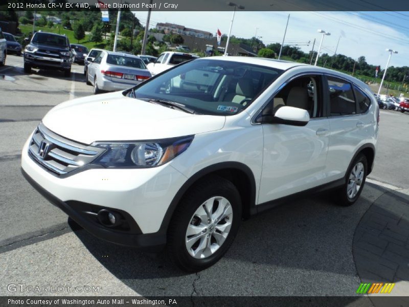 White Diamond Pearl / Gray 2012 Honda CR-V EX 4WD