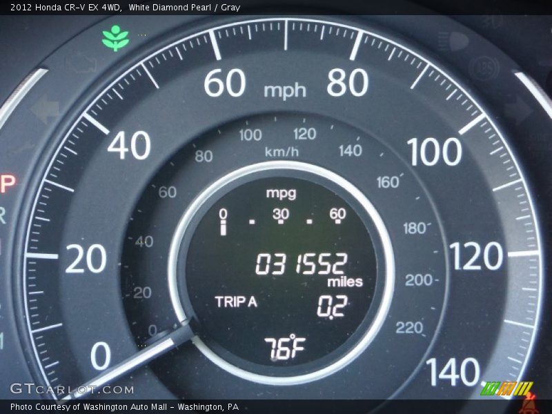 White Diamond Pearl / Gray 2012 Honda CR-V EX 4WD