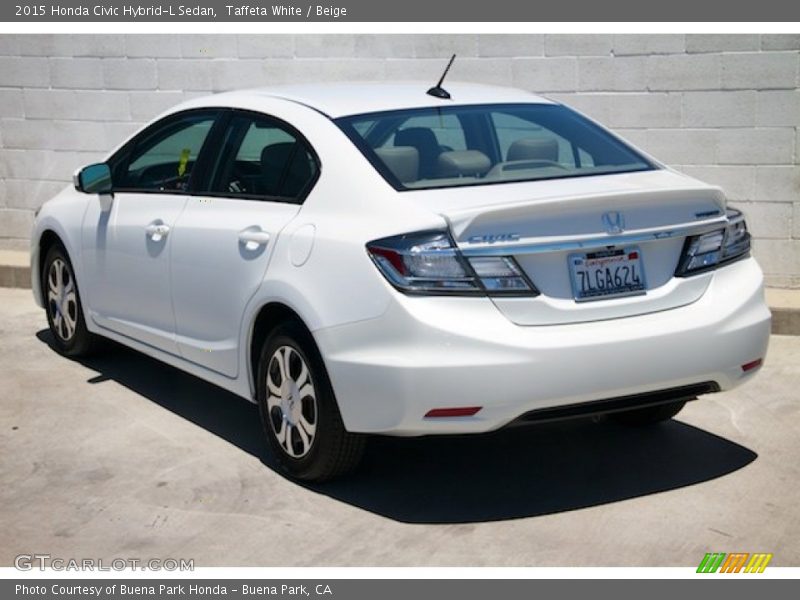 Taffeta White / Beige 2015 Honda Civic Hybrid-L Sedan