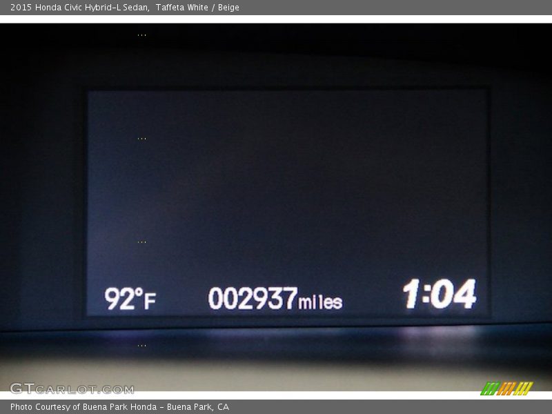 Taffeta White / Beige 2015 Honda Civic Hybrid-L Sedan