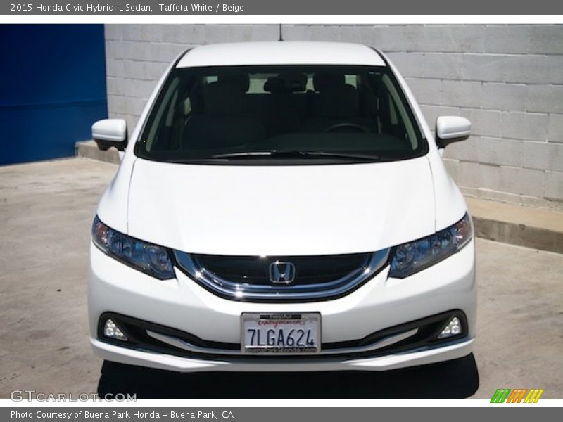 Taffeta White / Beige 2015 Honda Civic Hybrid-L Sedan