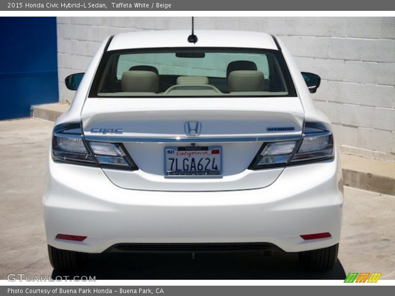 Taffeta White / Beige 2015 Honda Civic Hybrid-L Sedan