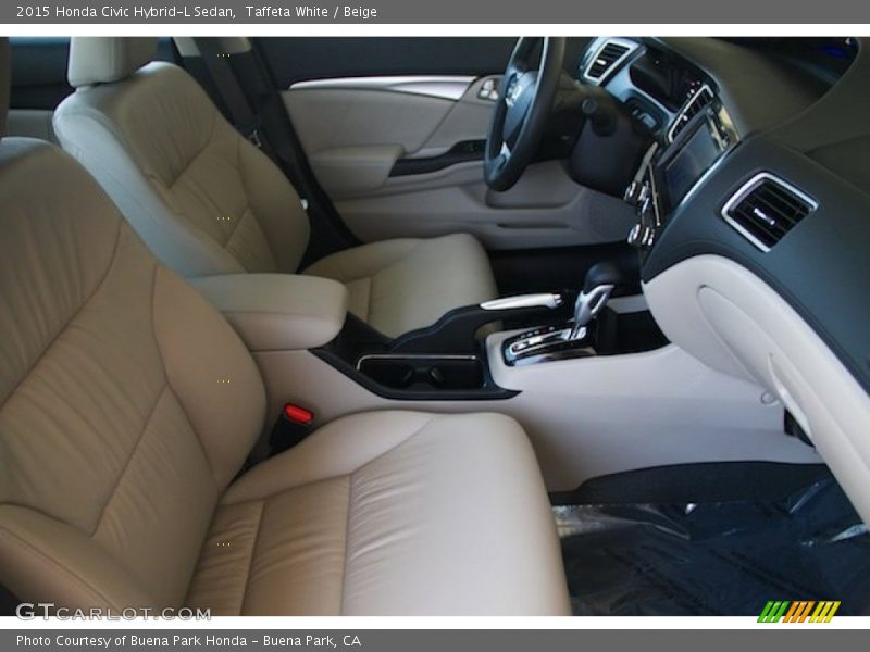 Taffeta White / Beige 2015 Honda Civic Hybrid-L Sedan