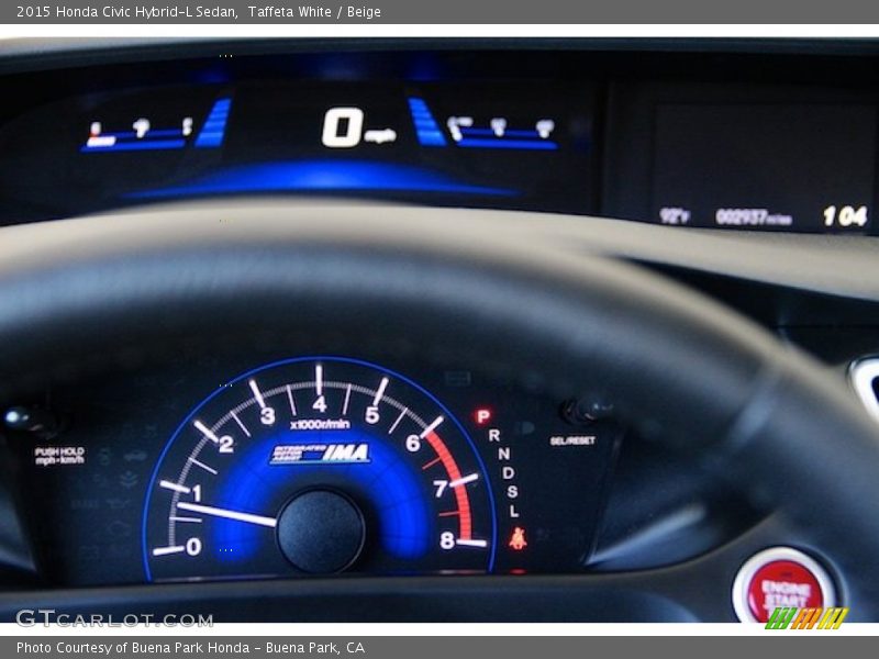 Taffeta White / Beige 2015 Honda Civic Hybrid-L Sedan