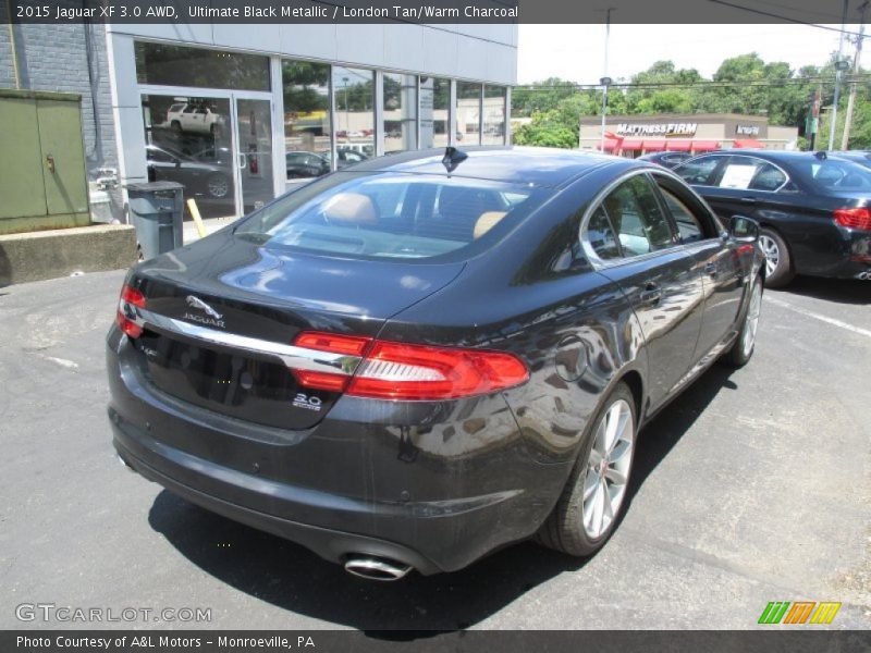 Ultimate Black Metallic / London Tan/Warm Charcoal 2015 Jaguar XF 3.0 AWD