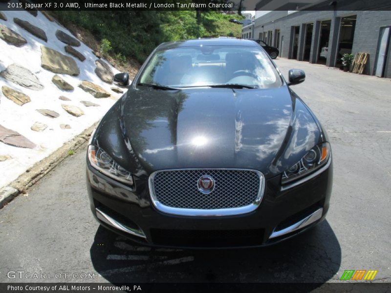 Ultimate Black Metallic / London Tan/Warm Charcoal 2015 Jaguar XF 3.0 AWD