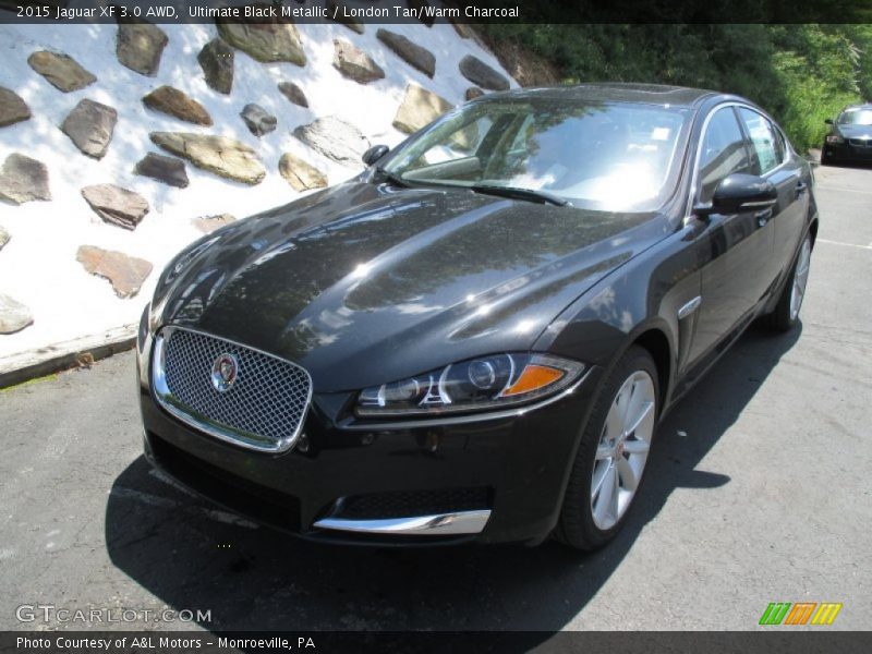 Ultimate Black Metallic / London Tan/Warm Charcoal 2015 Jaguar XF 3.0 AWD