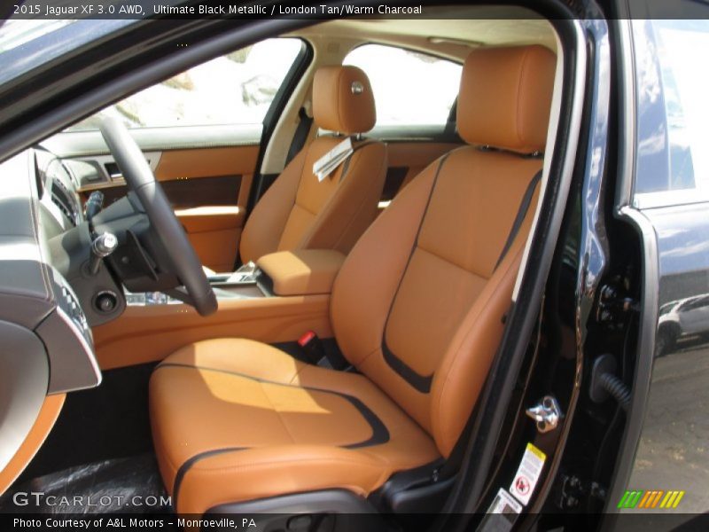 Ultimate Black Metallic / London Tan/Warm Charcoal 2015 Jaguar XF 3.0 AWD
