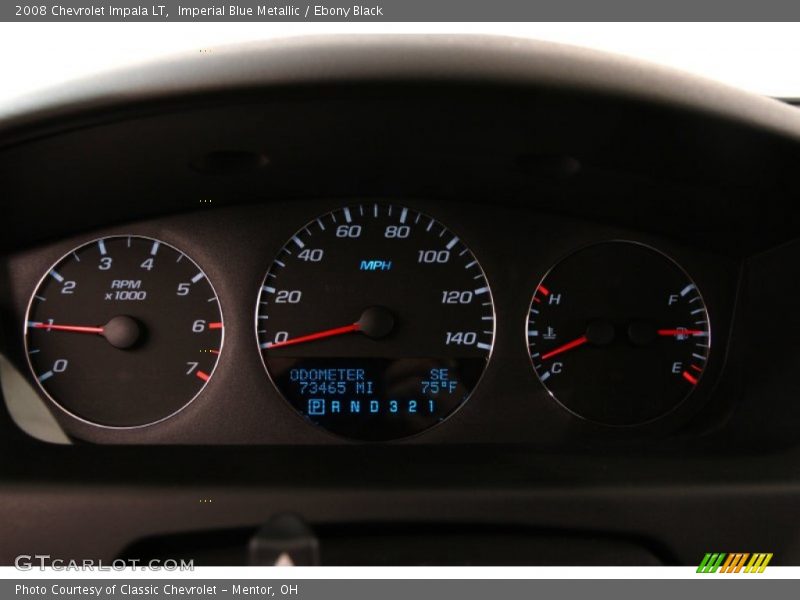Imperial Blue Metallic / Ebony Black 2008 Chevrolet Impala LT