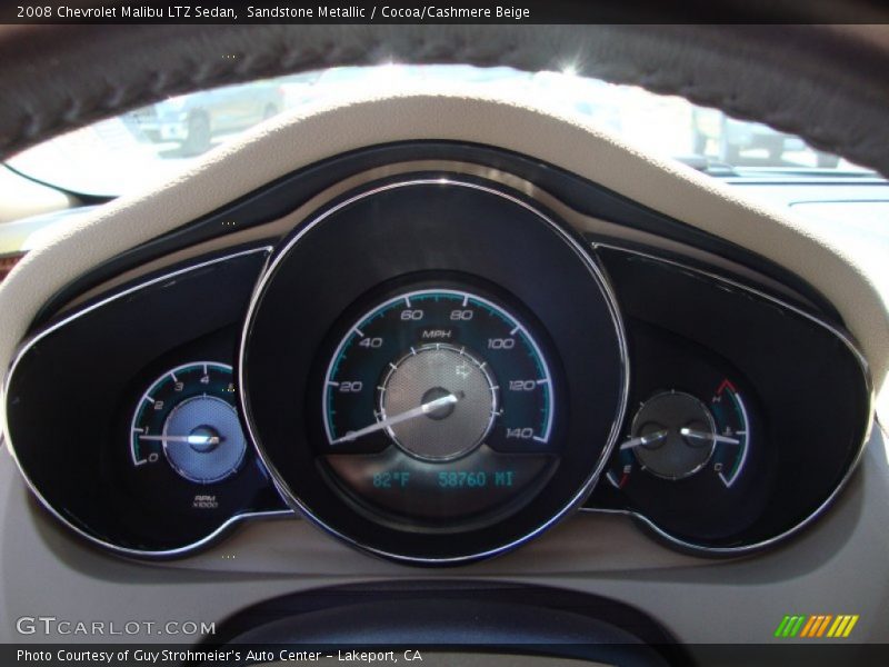 Sandstone Metallic / Cocoa/Cashmere Beige 2008 Chevrolet Malibu LTZ Sedan