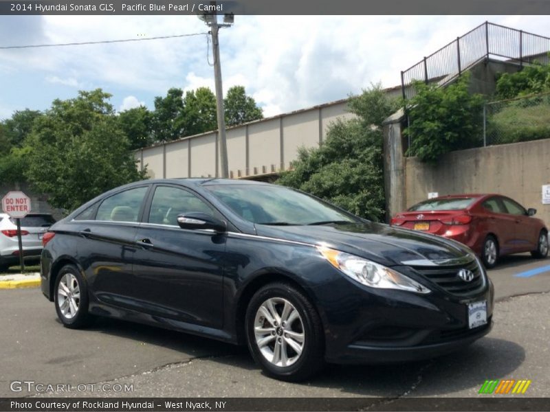 Pacific Blue Pearl / Camel 2014 Hyundai Sonata GLS