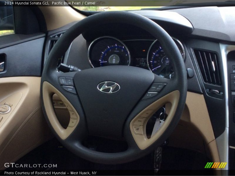 Pacific Blue Pearl / Camel 2014 Hyundai Sonata GLS
