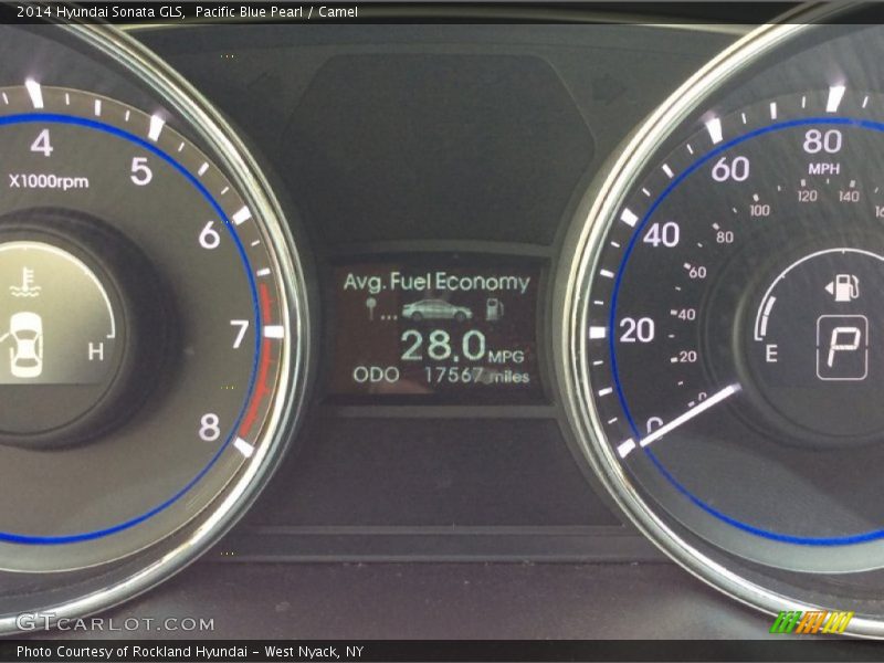 Pacific Blue Pearl / Camel 2014 Hyundai Sonata GLS