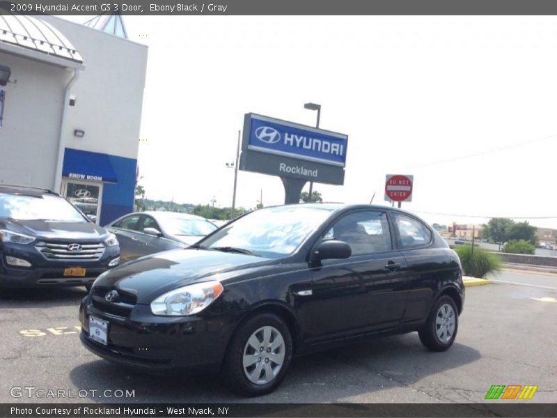 Ebony Black / Gray 2009 Hyundai Accent GS 3 Door