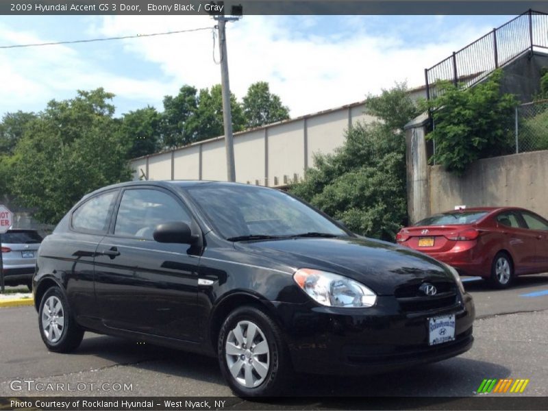 Ebony Black / Gray 2009 Hyundai Accent GS 3 Door